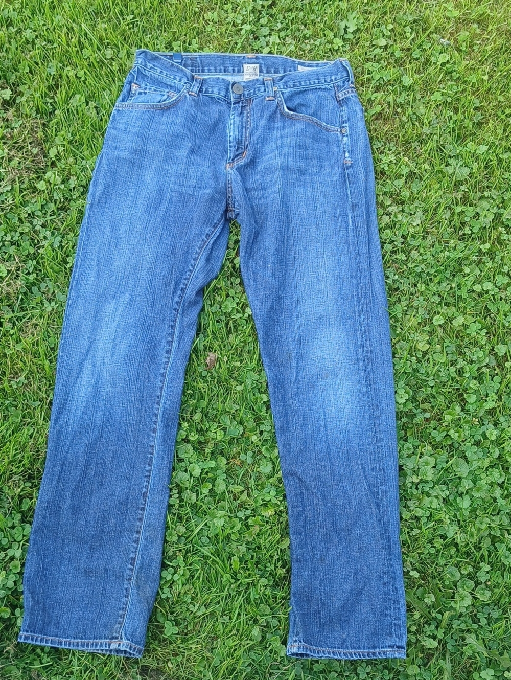 Citizens Of Humanity "Perfect" Bright Looking Blue Whiskered Straight-Leg Jeans